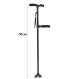 95cm Folding Trekking Poles Double Handle Walking Sticking With Flashlight Telescopic Crutches For Elderly People Trusty Sticks