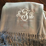 Personalised Embroidered Scarf with Initials or Name Wedding Party Bridesmaid Winter Scarf Custom Monogram Solid Color Scarf