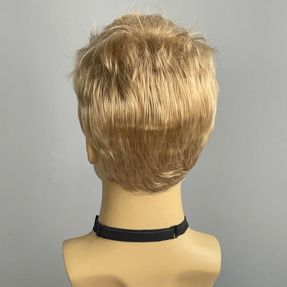 BCHR Short Men Blonde Wigs Synthetic Natural Straight Ombre Brown Roots Side Part Hairline Bangs Male Wig