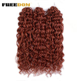 FREEDOM Synthetic Deep Wavy Twist Crochet Hair Afro Curly Hair Crochet Braids Hair Extensions For Women High Temperature Fiber