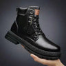 Green Men Ankle Boots Platform Men's Leather Shoes High Top Martin Boots Male Military Boots Work Safety Shoes for Men Size 48