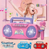 Kids Microphone Karaoke Machine Music Instrument Toys with Light Indoor Outdoor Travel Educational Toy Gift for Girl Boy Child