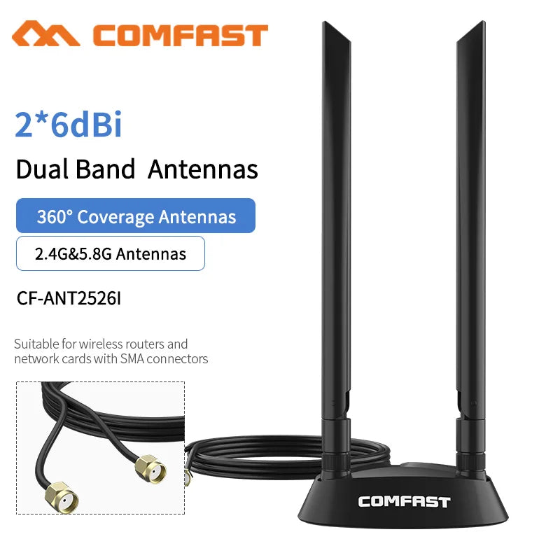 Tri Band 2.4/5Ghz/6Ghz High Gain Omni Directional Extension Antenna for Intel AX210/200 NGW Wifi 6E /6/5 Adapter Wifi6 Router