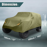 Uxcell Car Cover for Jeep Wrangler JK 2 4 Door 2007-2017 for JL 2018-2021 Outdoor Waterproof Sun Rain Dust Wind Protection