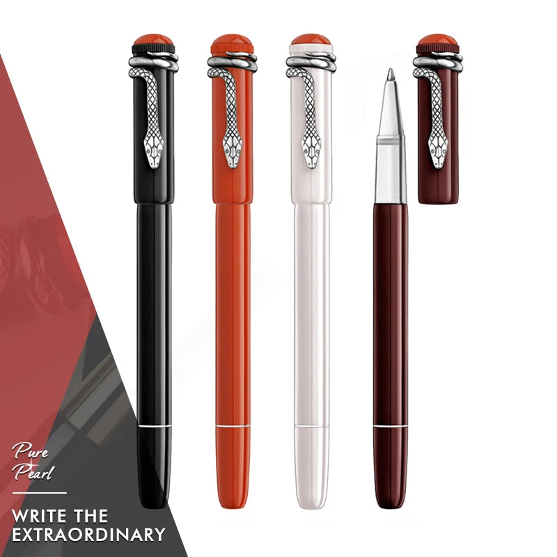 PPS Inheritance Series MB Red&Black Classic Fountain Rollerball Ballpoint Pen with Exquisite Snake Clip Writing Smooth