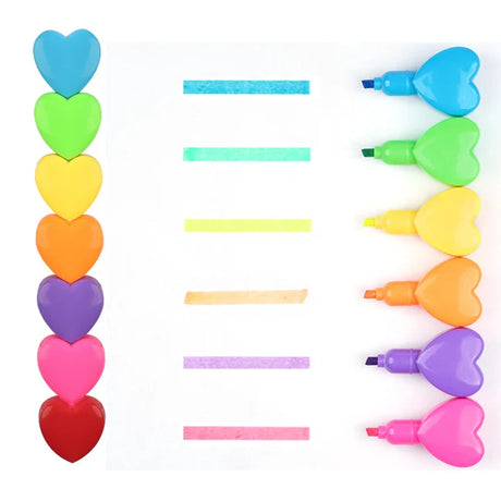 Cute Love Heart Bear Marker Pens Kawaii Fluorescent Marker Highlighters Kids Drawing Panitng Pens Cute Office School Supplies