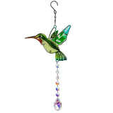 Outdoor Hanging Wind Chimes Suncatchers Crystal Prism Ball Butterfly Hummingbird Design Pendants Ornament Home Garden Decoration