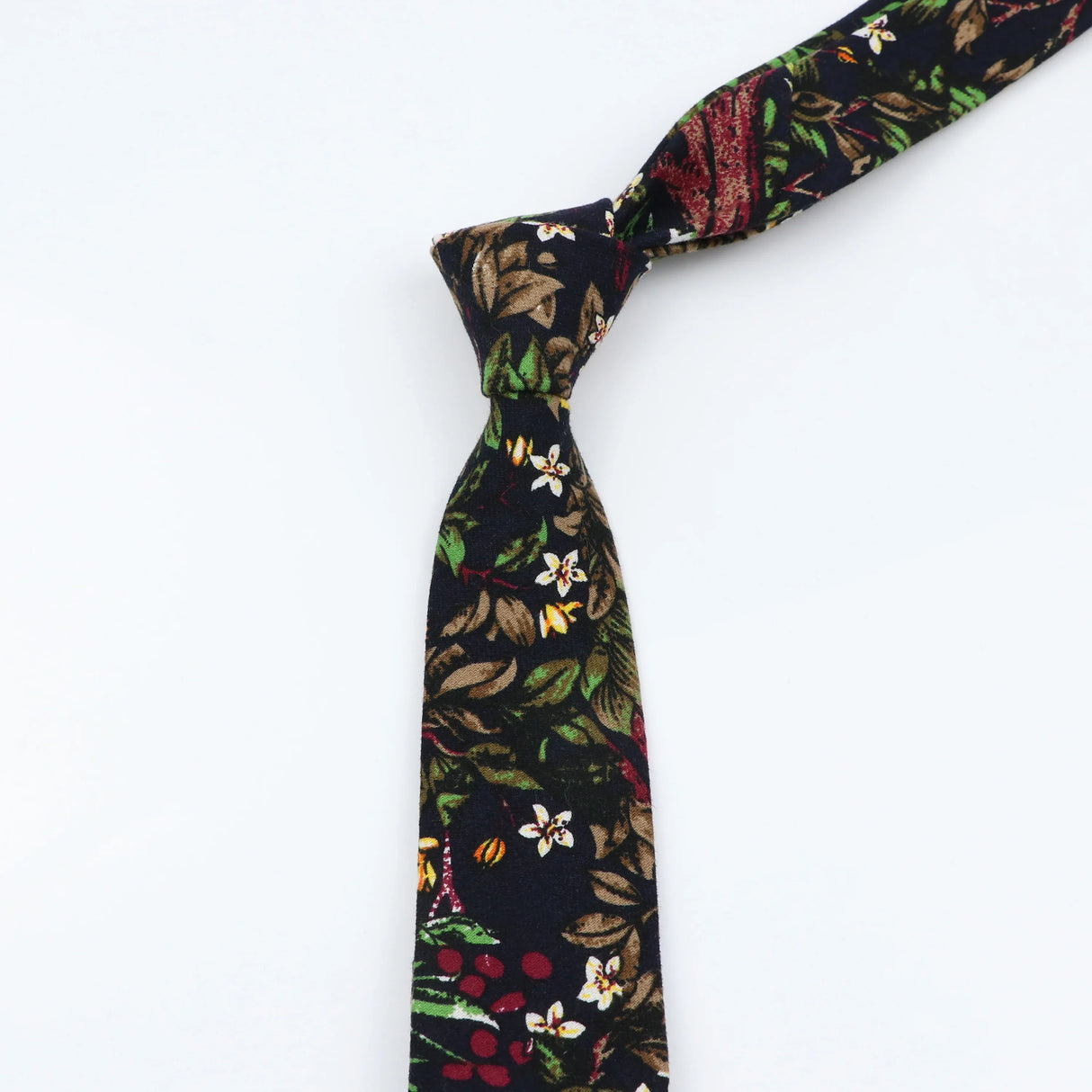 Mens Ties 6cm Classic Cotton Handmade Skinny Neck Tie For Wedding Casual Neckties Suits Bird Flower Print Necktie Cravat Gift