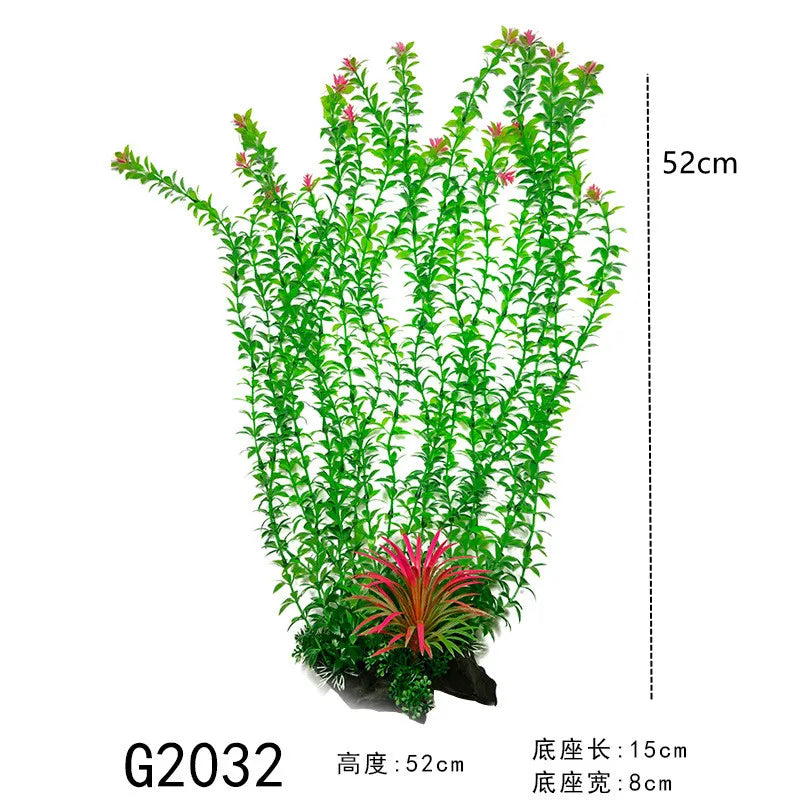 24-52cm Large Aquarium Plants Plastic Grass Fish Tank Decor Artificial Fake Water Plant Ornaments Aquarium Accessories