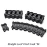 MOC Railway Track For Train Tracks Straight Curved Soft Rails Track Building Block Bricks DIY Trains Rail Boys Toys For Children