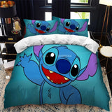 3D Cartoon Bedding Set Disney Lilo & Stitch Queen King Quilt Comforter Duvet Cover Set Children Kids Boys Bedroom Home Textile