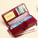 2024 Classic 100% Genuine Leather Fashion Women's Wallet Female Clutch Purse Long Wallet Women's Purses Money Bag Coin Purse