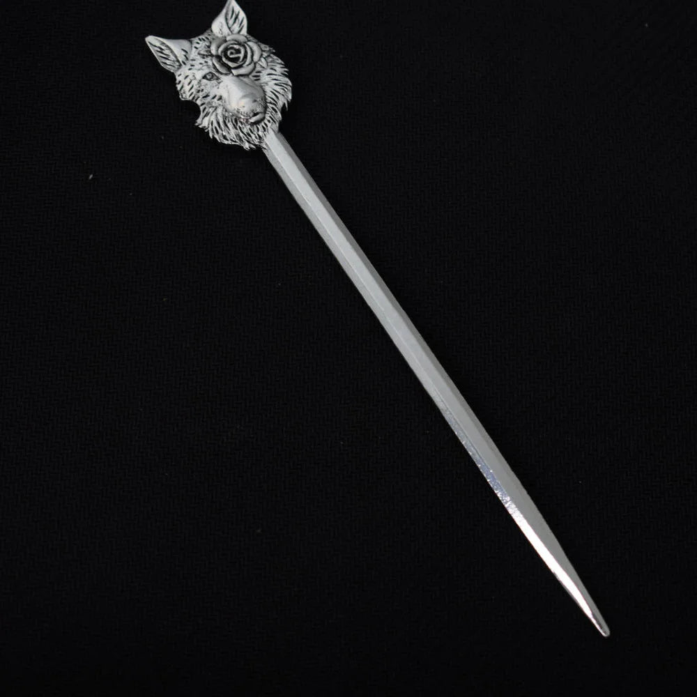 16cm Witch skull Hair Stick  sword woman hair stick Hairpin Amulet Spirit Hair Jewelry For Women