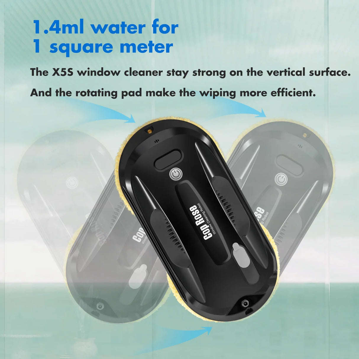 One-button Glass Tile Wall Cleaning Tool Rechargeable Window Vacuum Electric Window Cleaner Washer