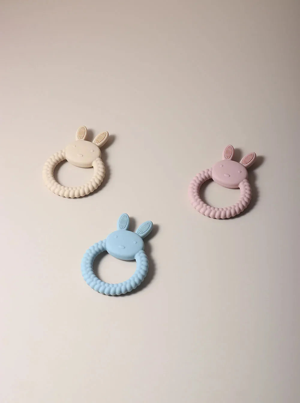 Cute Baby Rabbit Baby Toy Food Grade Safe Silicone Toothbrush Teether Toy Teething Set