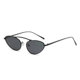 Luxury Brand Cat Eye Sunglasses UV400 Women Fashion Unique Small Oval Sun Glasses Trendy Metal Frame Cool Triangle Eyewear 2024