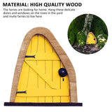 Garden Wooden Fairy Figurine Door Miniature DIY Window Door Elf Art Sculpture Yard Tree Decor Outdoor Fairy Door Craft New
