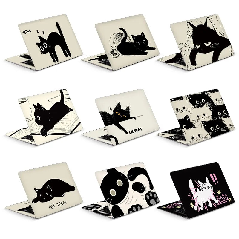 Laptop Skins Stickers Cat Cover Vinly Skin 13.3"15.6"17"Cartoon Decorate Decal for Macbook/Lenovo/HP/Asus/Dell/Acer Accessories