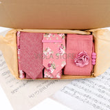 Viola Design 7 PCS Gift Box Cotton Sock Tie Sets Clip Pin Cufflinks Hanky Solid Floral Men Wedding Party Daily Cravat Accessory