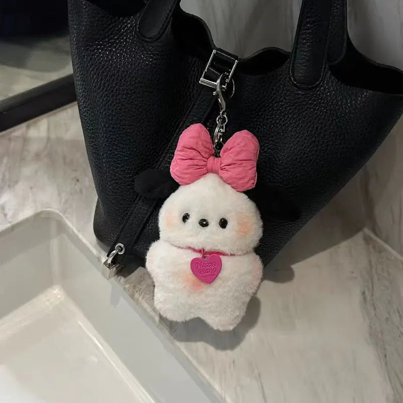 Kawaii Sanrio Plush Keychain Anime Cartoon Pilot Dog Pochacco Cute Plush Toy 키링 Backpack Pendant Decoration Couple Birthday Gift