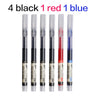 6Pcs/Set Quick-Drying 0.5mm Roller Pen High Capacity Black/Red/Blue Ink Straight Liquid Rollerball Gel School Office Stationery