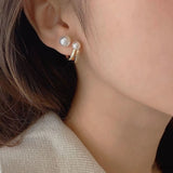 Elegant Pearl Earrings For Women Girls Glossy Rhinestone Stud Earrings Bride Ear Stud 2024 Wedding Party Trendy Ear Jewelry