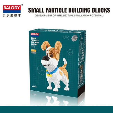 Balody Cartoon Teddy Corgi Collie Pet Dog Dachshund Cartoon Cat Model Mini Building Blocks Toys for Children Gifts Dog Pets