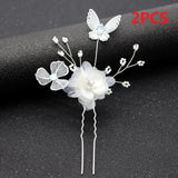 3PCS Flower Hairpin Bride Headdress For Women Pearl Mesh U-shaoped Hair Clips Fashion Girls Wedding Hair Accessories Jewelry