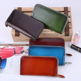 Leather New Genuine Wallet Men Women Clutch Bag Zipper Cowhide Card Holder Purse Long s Coin