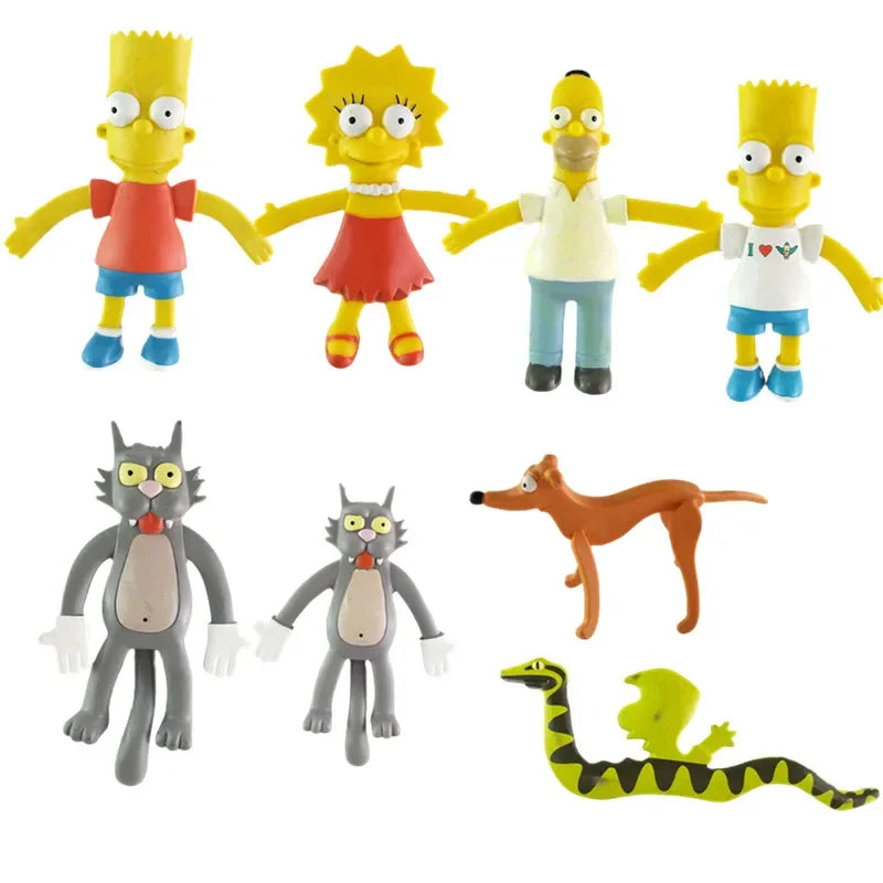 NJ Croce The Simpsonas Figure Bendable Doll Ornaments Accessories Fantasy Figurines Children Present