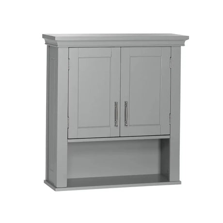 RiverRidge Home Somerset Collection 2-Door Bathroom Storage Wall Cabinet with 1 Open Shelf and 2 Interior Shelves, White