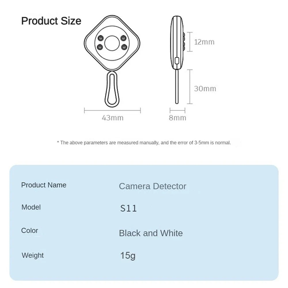 Anti-spy Hidden Camera Detector Portable Lnfrared Detection Security Protection For Hotel Locker Room Public Bathroom