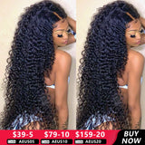 Deep Wave Frontal Wig 13x4 13x6 Hd Transparent Lace Frontal Wig Glueless 5X5 6X4 Wig 28 30 Inch Curly Lace Front Human Hair Wigs