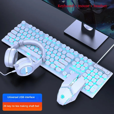 Cool Backlit Floating Button Design 104 Keys Waterproof And Dustproof Ergonomic Gamer Mouse And Keyboard And Headset Kit