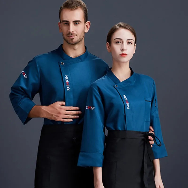 Chef Uniform Short Sleeve Restaurant Cook Coat Women Baker Hotel Kitchen Canteen Waiter Clothes