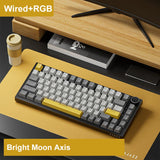 Ajazz Ak820 RGB Tri-Mode Gaming Mechanical Keyboard 82 Key Bluetooth 2.4GHz Wireless Gamer Keyboard Custom Gasket for Pc Laptop