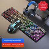 Cool Backlit Floating Button Design 104 Keys Waterproof And Dustproof Ergonomic Gamer Mouse And Keyboard And Headset Kit