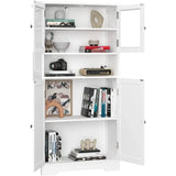 Bathroom cabinet, independent floor standing cabinet with open shelves, large display cabinet with doors, bathroom cabinet