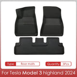 For Model 3 2024 Highland Cargo Liner Floor Mats Anti-slip Pads Waterproof Trunk Mat for Tesla Model 3 2024 Highland Accessories