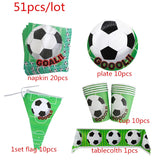 Green Football Birthday Party Decorations Kids Disposable Tableware Set Baby Shower 10-20 People Sport Game Party Decor Supplies