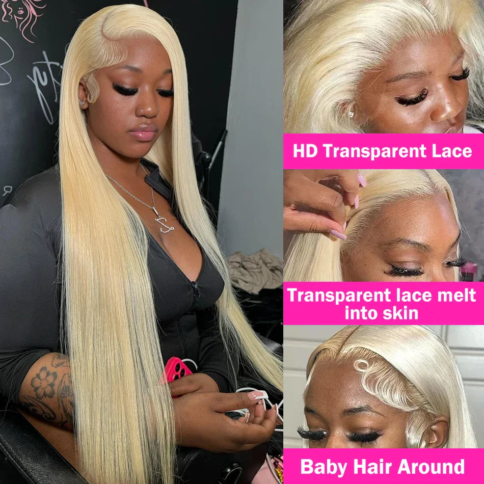 Luvin 613 Honey Blonde Straight 13x4 Hd Transparent Lace Frontal Wig Color 30 32 Inch 13x6 Lace Front Human Hair Wigs For Women