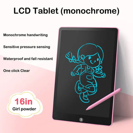 New 16inch Children Magic Blackboard LCD Drawing Tablet Toys For Girls Gifts Digital Notebook Big Size Message Board Writing Pad