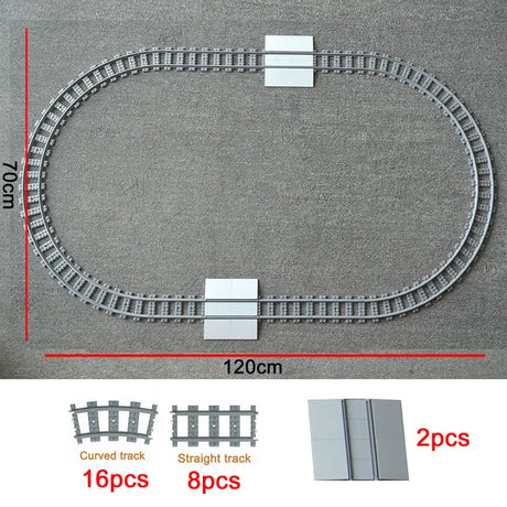 City Train Tracks Forked Flexible Railway Bridge Rail Viaduct Buliding Block Toy Straight Cruved Soft Track Bricks Leduo Gift