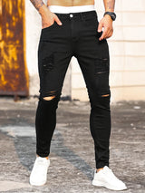 Streetwear Fashion Black Ripped Skinny Jeans Men Slim Hip Hop Denim Trousers New Spring Casual Jeans for Men Jogging Jean Homme