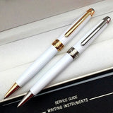 Luxury Msk-163 White Metal Ballpoint Pen Rollerball Pen Unique Reliefs Office School Writing Fountain Pens With MB Serial Number