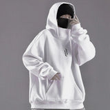 Hip Hop Mans Hooded Sweatshirts Autumn And Spring Solid Long Sleeve Ninjas Hoodie Pocket High Neck Loose Hooded Sweatshirt