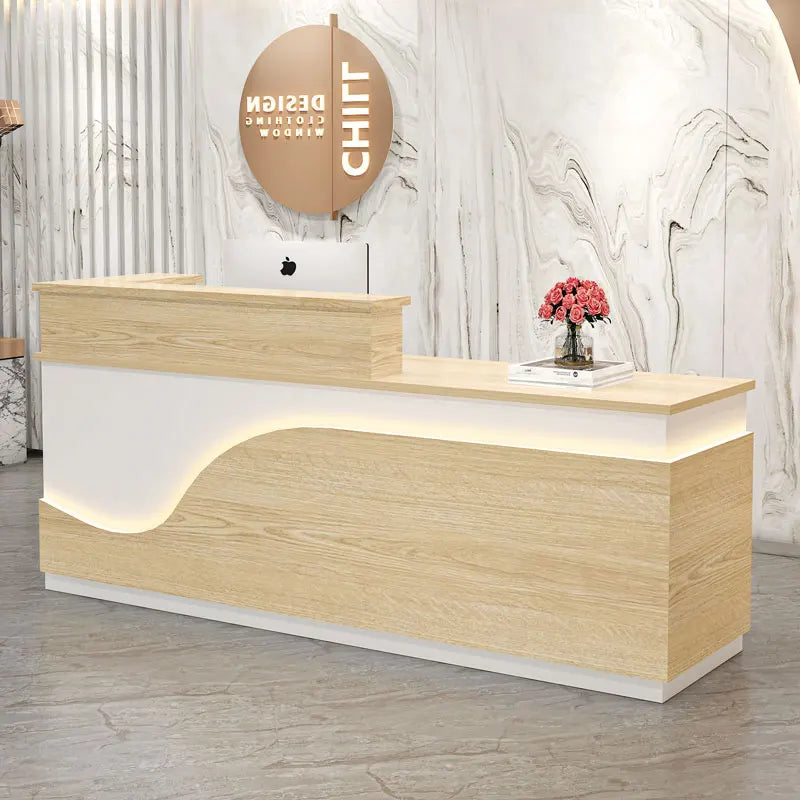 White Light Reception Desks Design Stylish Modern Luxury Reception Desks Office Front Mostrador Negocio Commercial Furniture