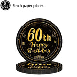 Men Women Birthday Disposable Tableware Party Decor 30 40 50 60 Years Anniversary Party Adult Happy Birthday Party Supplies