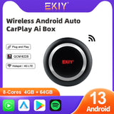 EKIY CarPlay Tv Box Android 13 4GB 64GB QCM6225 8-Core Wireless Carplay Android Auto Adapter Car Play Intelligent Systems