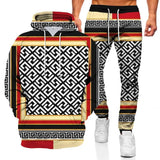 Men's Tracksuits Fashionable Hoodie Sports Suit 3D Geometric Graphic Printed Casual Loose Long Sleeve Pants Set 2 Pieces